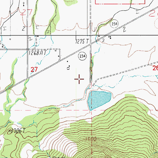 Topographic Map of Skou Dam, OR