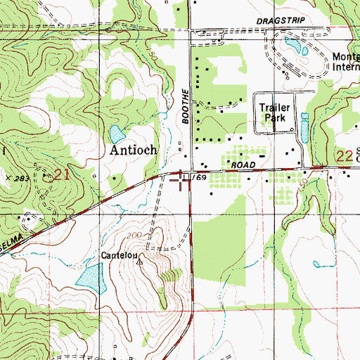 Topographic Map of Antioch Church, AL
