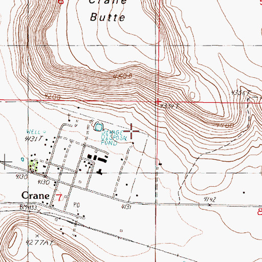 Topographic Map of Arnold Airstrip, OR