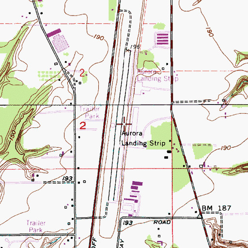 Topographic Map of Aurora State Airport, OR