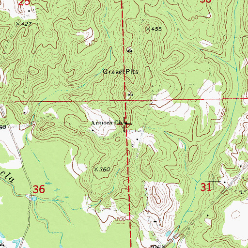 Topographic Map of Antioch Church, AL