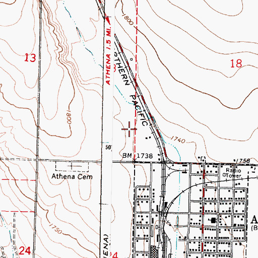 Topographic Map of Barrett Field Airport (historical), OR