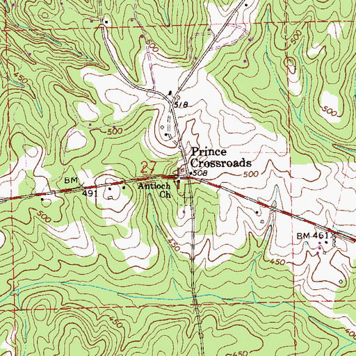 Topographic Map of Antioch Methodist Church, AL