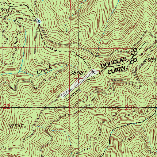 Topographic Map of Calvert Peak Airport, OR