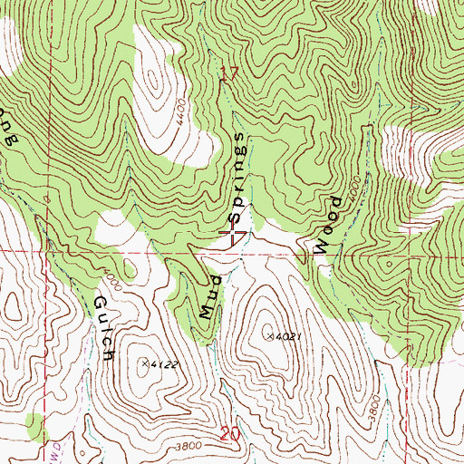Topographic Map of Mud Springs, OR