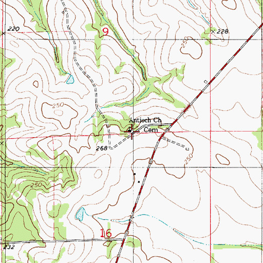 Topographic Map of Antioch Methodist Church, AL