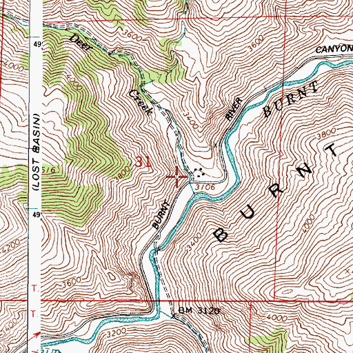 Topographic Map of Lander (historical), OR