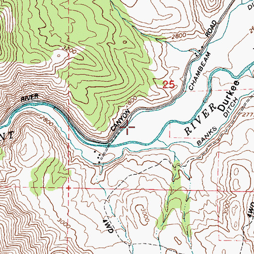 Topographic Map of Brattan Spring, OR