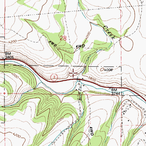 Topographic Map of Thompson (historical), OR