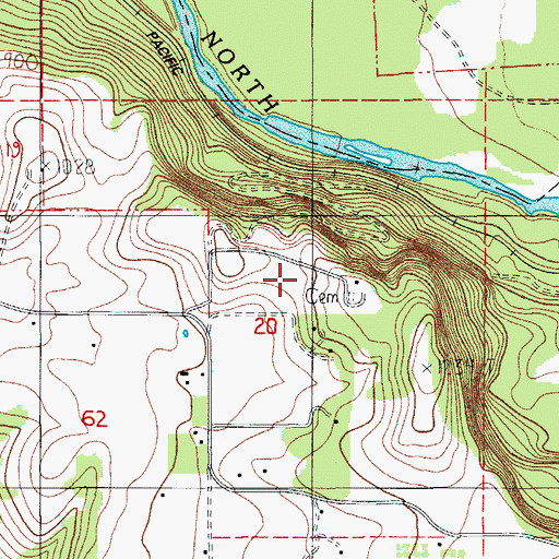 Topographic Map of Pietrock Cemetery, OR