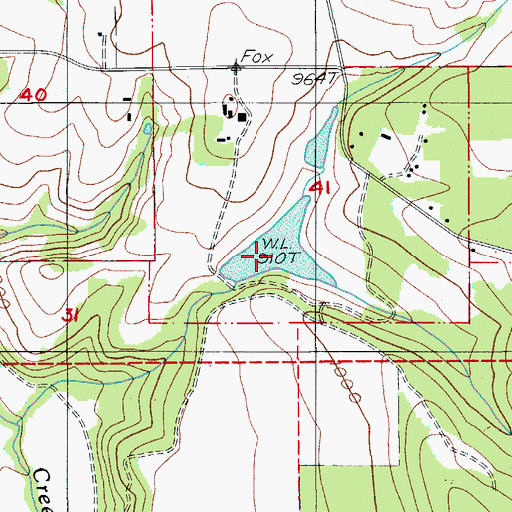 Topographic Map of Fox Reservoir, OR