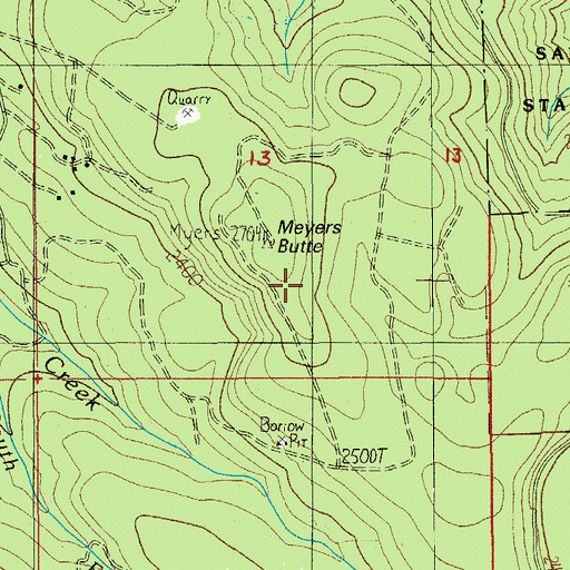 Topographic Map of Meyers Butte, OR