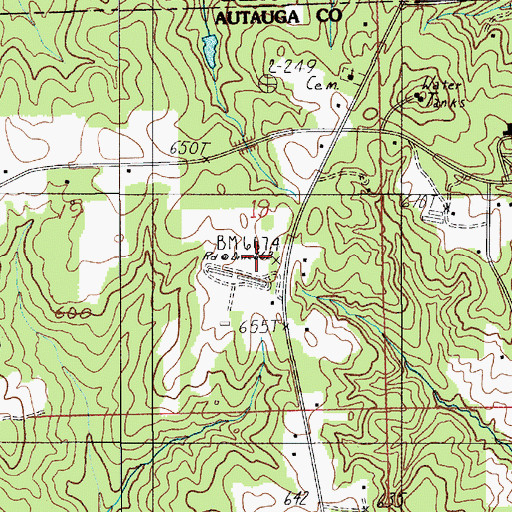 Topographic Map of Antioch Church, AL