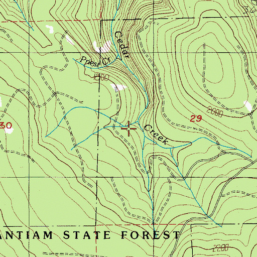 Topographic Map of Priest Creek, OR