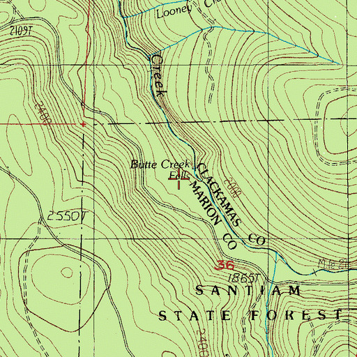 Topographic Map of Butte Creek Falls, OR