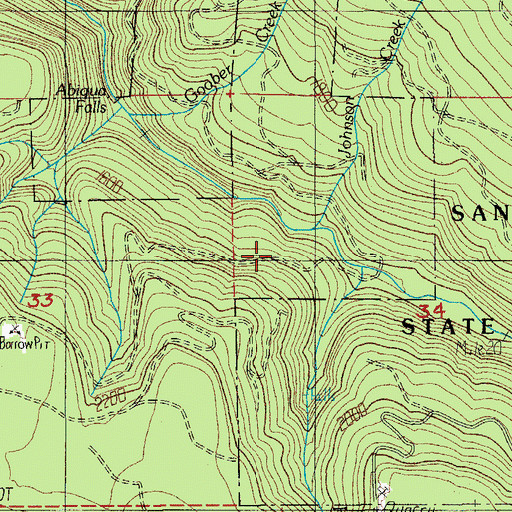 Topographic Map of Johnston Creek, OR