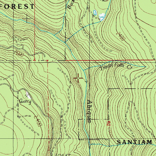 Topographic Map of Trinity Falls Creek, OR