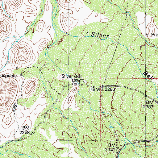Topographic Map of Silver Bell Cemetery, AZ