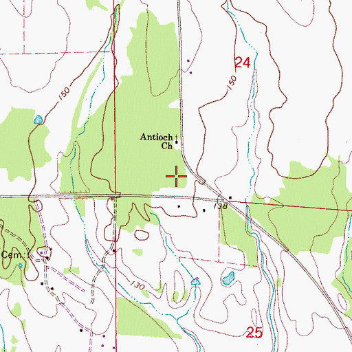 Topographic Map of Antioch Church, AL