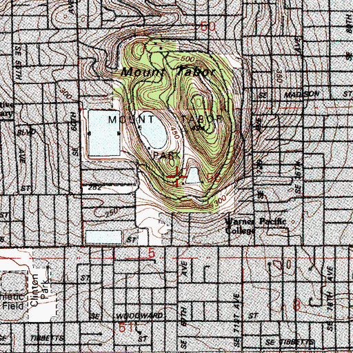 Topographic Map of City of Portland Reservoir Number 1, OR