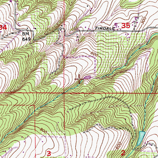 Topographic Map of Pearson Reservoir, OR