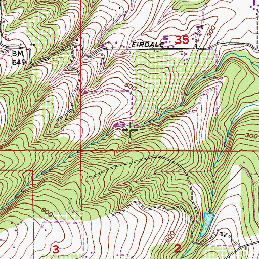 Topographic Map of Pearson Dam, OR