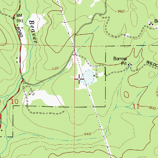 Topographic Map of Bauer Reservoir, OR