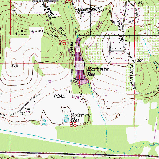 Topographic Map of Hollis Hartwick Dam, OR