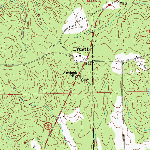 Topographic Map of Antioch Church, AL