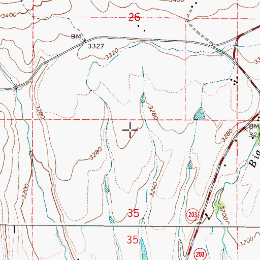 Topographic Map of Sagebrush Flat, OR