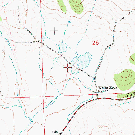Topographic Map of White Rock Dam, OR