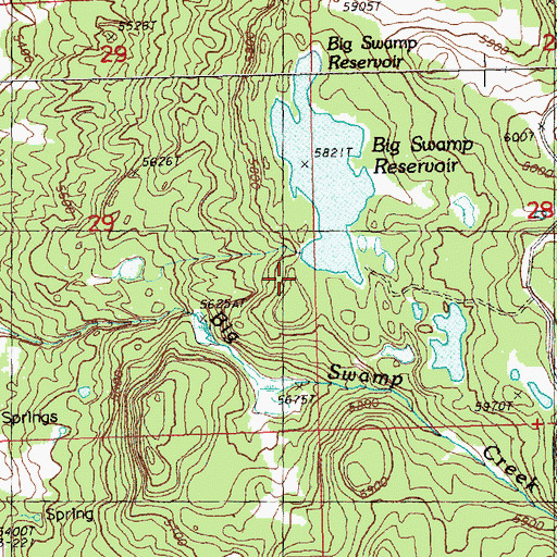 Topographic Map of Big Swamp Dam, OR