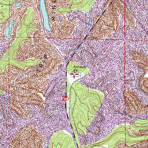 Topographic Map of Antioch Church, AL
