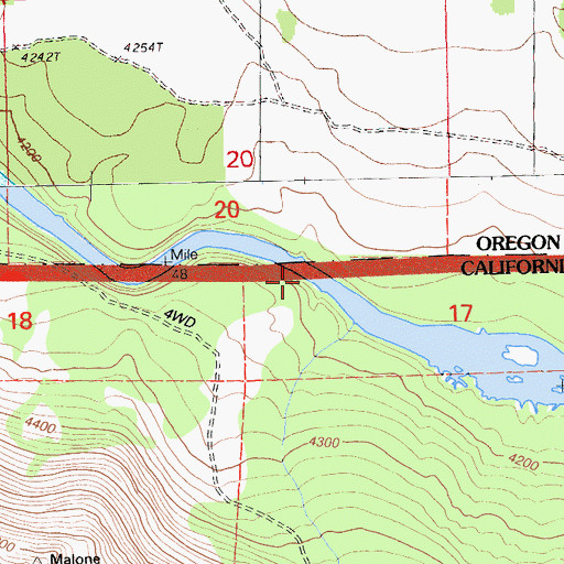 Topographic Map of Malone Pool, OR