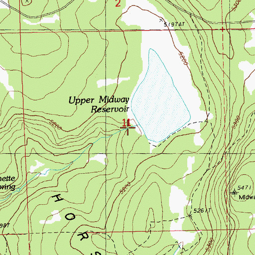 Topographic Map of Upper Midway Dam, OR