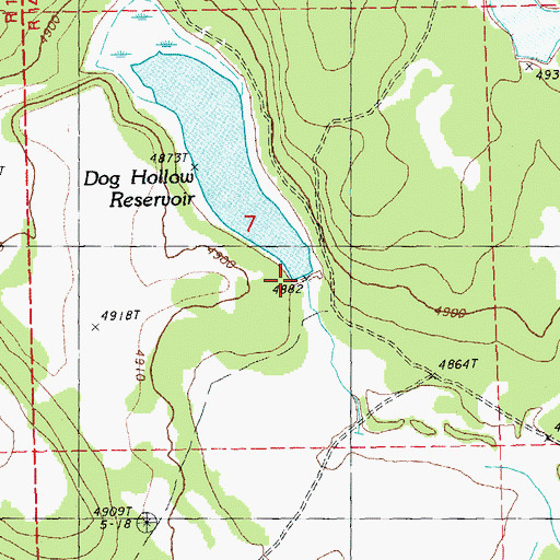 Topographic Map of Dog Hollow Dam, OR