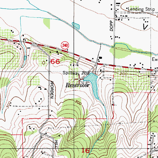 Topographic Map of Hickory Hill Farm Dam, OR