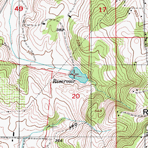 Topographic Map of Kuehne Dam, OR