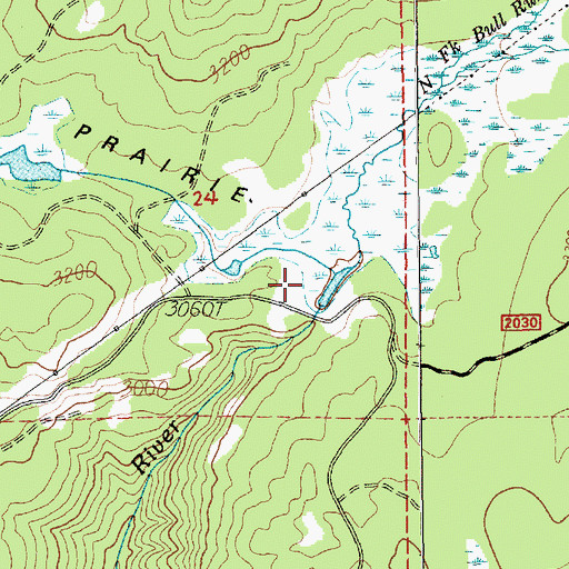 Topographic Map of North Fork Dam, OR