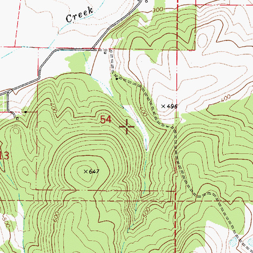 Topographic Map of P M Delaubenfelds Reservoir, OR