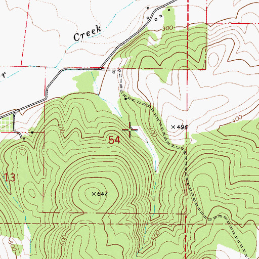 Topographic Map of P M Delaubenfelds Dam, OR