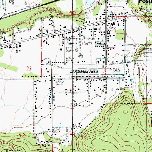 Topographic Map of Langmack Field (historical), OR