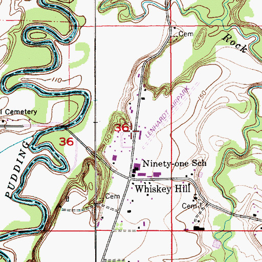 Topographic Map of Lenhardt Airpark, OR