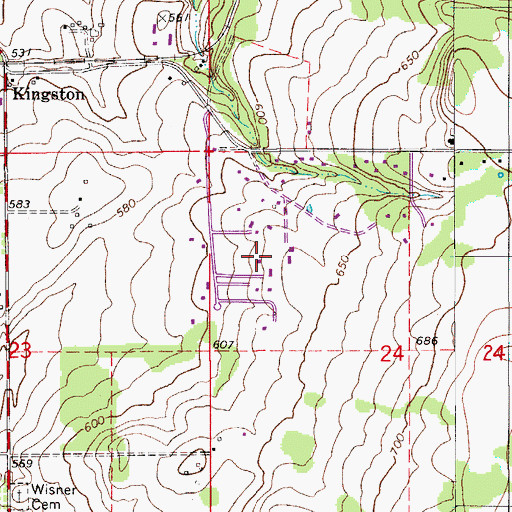 Topographic Map of Lone Oaks Ranch Airport, OR