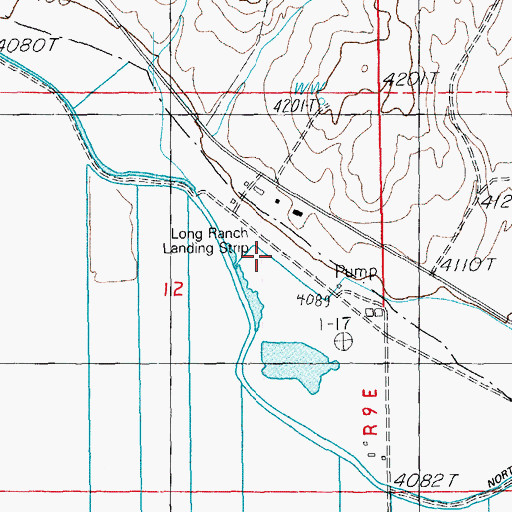 Topographic Map of Long Ranch Airport, OR