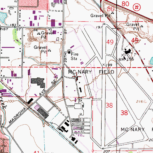 Topographic Map of McNary Field, OR