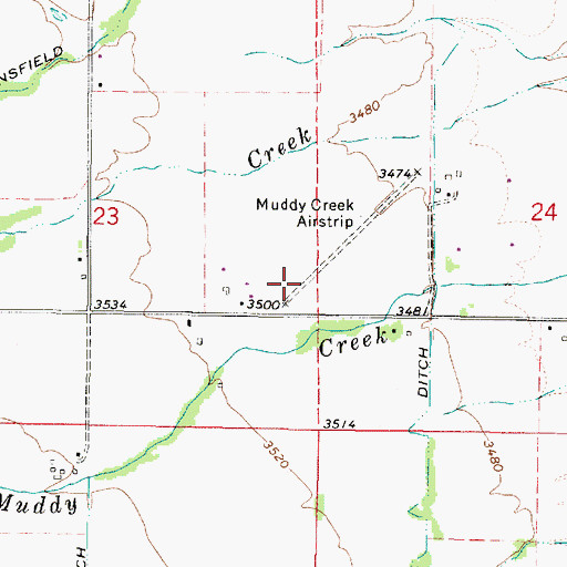 Topographic Map of Muddy Creek Airport, OR