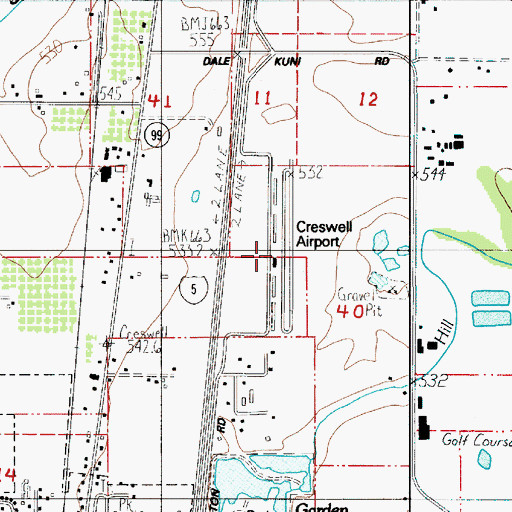 Topographic Map of Hobby Field, OR