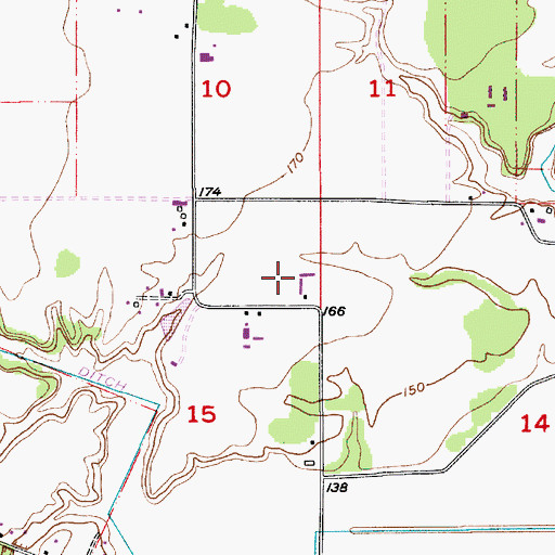 Topographic Map of Hollin Airport, OR