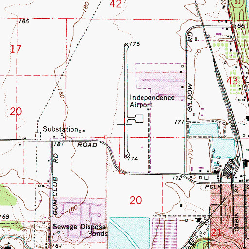 Topographic Map of Independence State Airport, OR